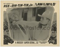 1k562 LAW OF THE WILD LC 1934 Bob Custer punches bad guy, Rex & Rin-Tin-Tin Jr.!