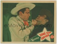 1k577 LONE STAR LAW MEN LC 1941 best close up of cowboy Tom Keene slugging man in the jaw!