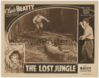 1k579 LOST JUNGLE LC 1934 animal trainer Clyde Beatty tries to sneak around tiger, Mascot serial!