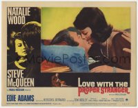 1k585 LOVE WITH THE PROPER STRANGER LC #5 1964 romantic kiss c/u of Natalie Wood & Steve McQueen!