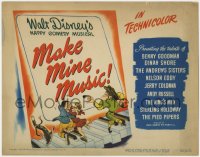 1k107 MAKE MINE MUSIC TC 1946 Disney full-length feature cartoon, art of Casey at the Bat on piano!