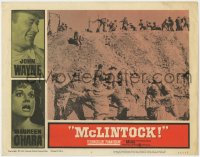 1k620 McLINTOCK LC #4 1963 John Wayne, Maureen O'Hara, great image of the famous mud fight!