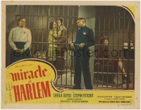 1k631 MIRACLE IN HARLEM LC #2 1948 prison guard stares at matron while black couple kisses in cell!