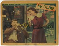 1k646 MR CHUMP LC 1938 Lola Lane smiles at Johnny Davis playing his trumpet!