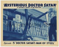 1k655 MYSTERIOUS DOCTOR SATAN chapter 5 LC 1940 robot by man falling over ledge, Man of Steel!