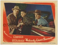 1k674 NOBODY LIVES FOREVER LC #4 1946 John Garfield, Walter Brennan & George Tobias by convertible!