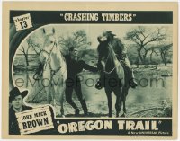 1k691 OREGON TRAIL chapter 13 LC 1939 Johnny Mack Brown with horse by river, Crashing Timbers!