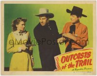 1k693 OUTCASTS OF THE TRAIL LC #2 1949 Monte Hale as Pat Garrett rescues Jeff Donnell from bad guy!