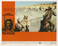 1k694 OUTLAW JOSEY WALES LC #7 1976 Chief Dan George looks at Clint Eastwood riding on horse!