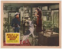 1k698 PALS OF THE GOLDEN WEST LC #4 1951 angry Roy Rogers watches Bullet the dog scare Estelita!