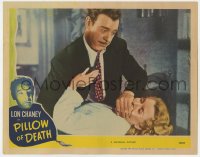 1k716 PILLOW OF DEATH LC 1945 crazed Lon Chaney Jr. smothers Brenda Joyce, Inner Sanctum Mystery!