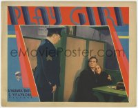 1k717 PLAY GIRL LC 1932 cop stares at Loretta Young & Norman Foster in restaurant booth, rare!