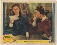 1k722 PRIDE & PREJUDICE LC 1940 great c/u of Greer Garson & Maureen O'Sullivan, her heart's broken!