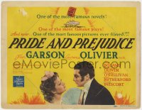 1k137 PRIDE & PREJUDICE TC 1940 Laurence Olivier & Greer Garson, from Jane Austen's novel!