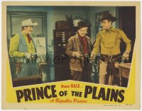 1k725 PRINCE OF THE PLAINS LC #2 1949 Monte Hale as Bat Masterson is held at gunpoint by bad guy!