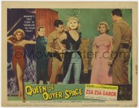 1k731 QUEEN OF OUTER SPACE LC #7 1958 sexy Zsa Zsa Gabor watching alien grabbed by space men!