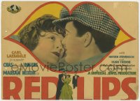 1k144 RED LIPS TC 1928 romantic close up of college track star Buddy Rogers & Marian Nixon, rare!