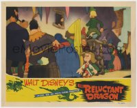 1k745 RELUCTANT DRAGON LC 1941 Walt Disney fantasy cartoon, young boy walks by crowd!