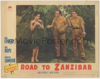 1k760 ROAD TO ZANZIBAR LC 1941 Bing Crosby & Bob Hope by sexy naked Dorothy Lamour behind leaves!
