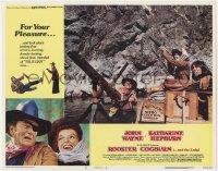1k771 ROOSTER COGBURN LC #8 1975 John Wayne with gatling gun & Katharine Hepburn on raft!