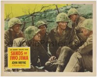 1k786 SANDS OF IWO JIMA LC #4 1950 John Agar & Marines look to tough John Wayne for guidance!