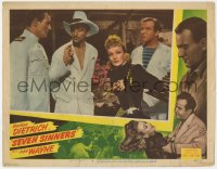 1k804 SEVEN SINNERS LC #3 R1948 smoking Marlene Dietrich, John Wayne, Mischa Auer, Crawford!
