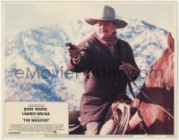 1k816 SHOOTIST LC #3 1976 close up of cowboy John Wayne on horseback pointing derringer!