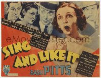 1k161 SING & LIKE IT TC 1934 Zasu Pitts could warble like the bird they call the duck, rare!