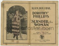 1k163 SLANDER THE WOMAN TC 1923 great full-length portrait of Dorothy Phillips holding snow shoes!