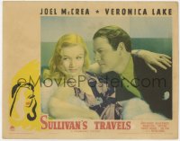 1k865 SULLIVAN'S TRAVELS LC 1941 great c/u of Joel McCrea & sexy Veronica Lake, Preston Sturges
