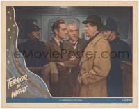 1k875 TERROR BY NIGHT LC 1946 Basil Rathbone is Sherlock Holmes & Nigel Bruce as Watson on train!