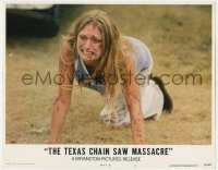 1k877 TEXAS CHAINSAW MASSACRE LC #1 1974 close up of terrified Marilyn Burns covered in blood!