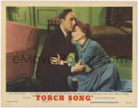 1k901 TORCH SONG LC #4 1954 Broadway star Joan Crawford & Michael Wilding need each other!