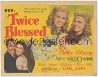 1k184 TWICE BLESSED TC 1945 Preston Foster, Gail Patrick, pretty blonde Wilde Twins Lee & Lyn!