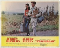 1k913 TWO FOR THE ROAD LC #1 1967 Audrey Hepburn & Albert Finney walking down the road!