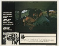 1k916 TWO-LANE BLACKTOP LC #6 1971 c/u of James Taylor kissing Laurie Bird inside his car!