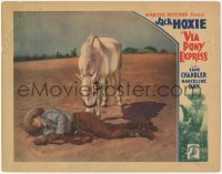 1k929 VIA PONY EXPRESS LC 1933 c/u of Jack Hoxie laying unconscious in desert by his horse!
