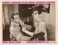 1k936 WAIT UNTIL DARK LC #6 1967 c/u of Richard Crenna helping blind Audrey Hepburn on stairs!