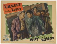 1k947 WAY FOR A SAILOR LC 1930 c/u of Wallace Beery glaring at John Gilbert as crew watches, rare!