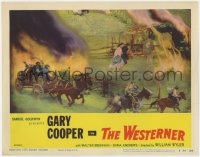 1k956 WESTERNER LC #7 R1954 Gary Cooper & others try to escape the burning ranch!