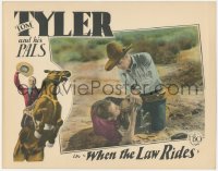 1k962 WHEN THE LAW RIDES LC 1928 Tom Tyler gives water to man who was lost in the desert, rare!