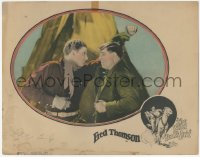 1k973 WILD BULL'S LAIR LC 1925 great close up of cowboy Fred Thomson fighting for his life!