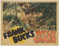 1k974 WILD CARGO LC 1934 great far shot of Frank Buck in Africa watching elephants, rare!