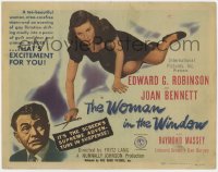 1k191 WOMAN IN THE WINDOW TC 1944 Fritz Lang, Edward G. Robinson, sexy Joan Bennett with scissors!