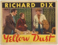 1k992 YELLOW DUST LC 1936 close up of Richard Dix with his gun drawn by couple at table!