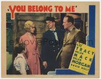 1k993 YOU BELONG TO ME LC 1934 Helen Mack by David Holt & Lee Tracy with fake nose, rare!
