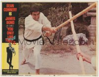 1k994 YOU ONLY LIVE TWICE LC #5 1967 close up of Sean Connery as James Bond in martial arts garb!