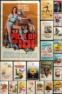 1m183 LOT OF 105 FOLDED ONE-SHEETS 1950s-1980s great images from a variety of different movies!