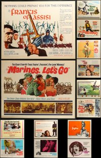 1m026 LOT OF 17 UNFOLDED HALF-SHEETS 1960s great images from a variety of different movies!