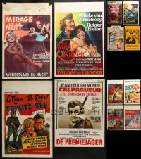 1m044 LOT OF 12 FORMERLY FOLDED BELGIAN POSTERS 1950s-1960s images from a variety of movies!